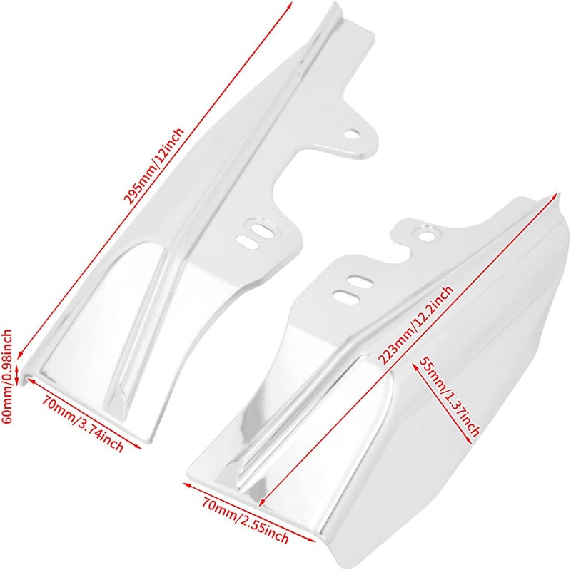 CARGLETRUE Motorcycle Mid Frame Air Deflectors Heat Shield Fit for Harley Touring Road Glide Street Glide Electra Glide Road King 2001-2008, Mid Frame Air Heat Deflector Fit for Harley Touring Chrome - Image 4